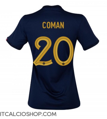 Francia Kingsley Coman #20 Prima Maglia Femmina Mondiali 2022 Manica Corta